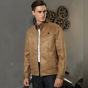 Suede Superlative Fashion tan moto jacket